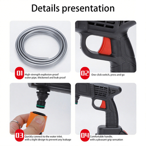 رشاش قابل للتعديل مسدس غسيل السيارة 10 بطاريات طقم غسيل سيارة أسود مع 5 أمتار - Product Image 2