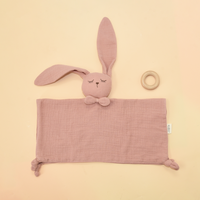Adorable Doudou Lapin en Mousseline pour Bébé, Couverture de Sécurité, Tête Douce, Peluche à Câliner, Lapin Sommeil Nourrisson