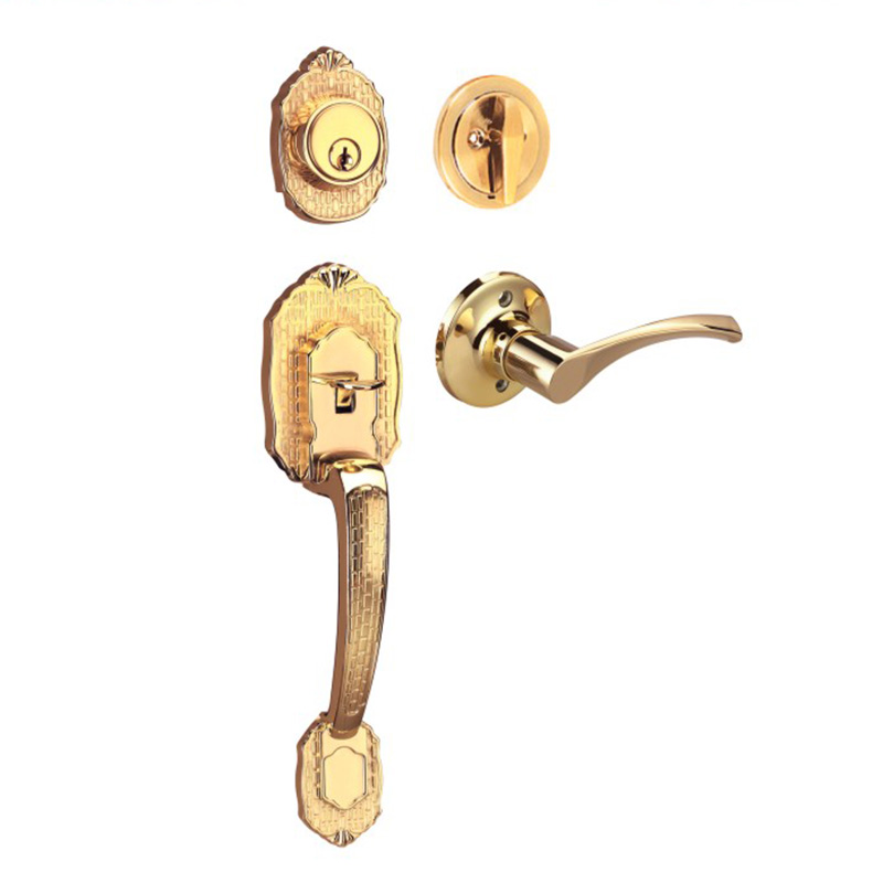 2019 новый дизайн ручка врезной замок цинковый сплав Lockset полированная латунь безопасности дверной замок