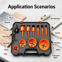 Kit de scies cloches bimétalliques HSS M42 pour le bois, le contreplaqué, la tôle, l'aluminium, le PVC, le cloison sèche et les applications de découpe acrylique