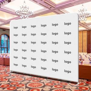 Soporte de Fondo Portátil de Tela Tensada de 8x8 pies, Estilo Retro, para Ferias Comerciales, con Diseño de Repetición Escalonada, para Impresión por Huecograbado, Suministros Promocionales para Fiestas - Product Image 1