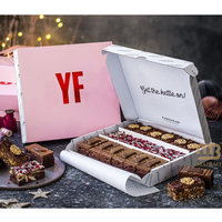 Lot de 25 boîtes cadeaux pour brownies assortis Boîte de mélange de brownies ondulés personnalisée et écologique Boîtes d'emballage pour boulangerie et truffe