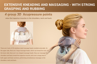 Masseur de cou et d'épaules Shiatsu à compresse chaude et lumière rouge, léger et portable, sans fil, rechargeable par USB, avec massage par frottement puissant