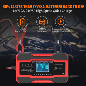 インテリジェントパルス修復充電器、10アンペア<span class=keywords><strong>12V</strong></span>および24V全自動スマートカーバッテリーメンテナー、トリクル充電器、新設計 - Product Image 5