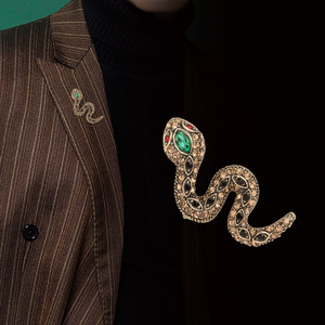 Broche 2026, Broche Vintage de Cobra com Esmeralda e Diamantes para Homens - Product Image 2