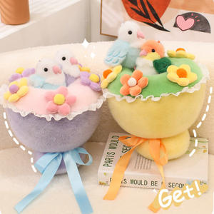 Di alta qualità piccolo uccello Bouquet di peluche Lovebird magnetico a spalla chiavetta anello bambola piccione pappagallo Festival regali - Product Image 6