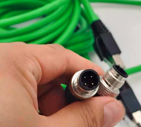 Câble réseau pour capteur de caméra industrielle M12 vers RJ45, connecteur aviation type A-D codé, 4 broches, 8 conducteurs, blindé, en cuivre pur, gaine TPE