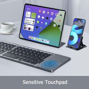 Tastiera Bluetooth <span class=keywords><strong>Mini</strong></span> Pieghevole Ultra Sottile Portatile per 3 Dispositivi <span class=keywords><strong>iPad</strong></span> iPhone Windows - Product Image 4