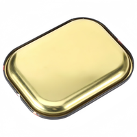 Plateau à rouler personnalisé en métal pour herbes, 18*14cm, en étain noir uni, pour tabac et fumer, vente en gros