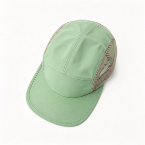 Wholesale 5 Panel Mesh Camp Cap Custom Logo <b>Flat</b> Brim Lightweight Breathable Summer Travel Casual Outdoor Camping <b>Hat</b> for Men - Product Image 6