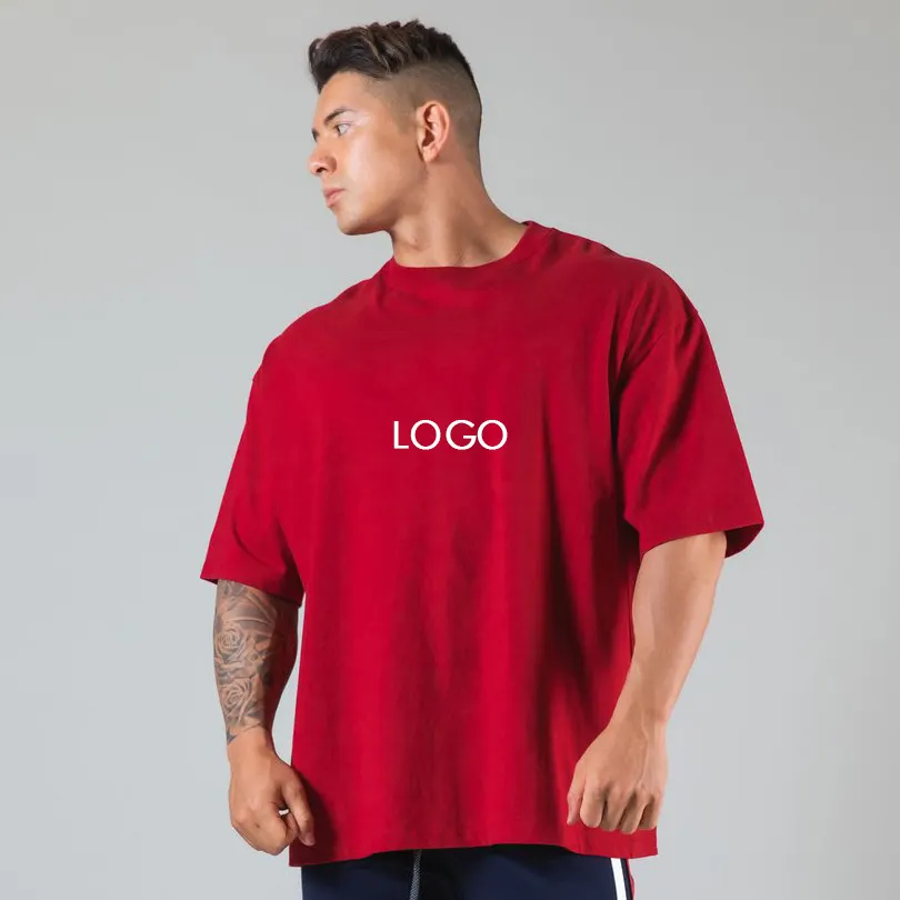 Kaus ukuran besar polos cetak kaus kustom Logo kustom 95% katun kualitas kelas satu