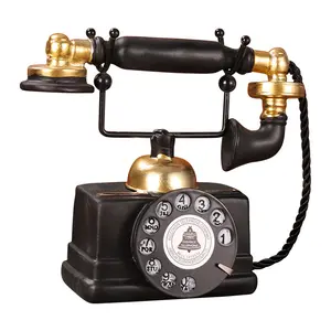 Home Bar Art Resin Parlor Desktop Showcase Decorations Classic Resin Art American Retro Telephone Model