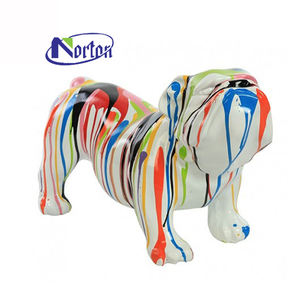 Basit yaratıcı renk yaşam boyutu fiberglas fransız Bulldog reçine köpek heykeli heykel gerçekçi - Product Image 3
