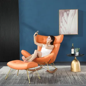 Cadeira com design moderno para sala de estar, cadeira de balanço para sala de estar, decoração nórdica, cadeira de luxo, henrik pedersen, imola, cadeira única com ottoman