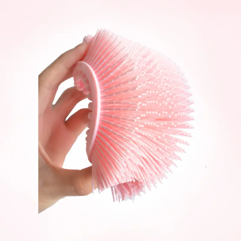 Escova de silicone para o cabelo do bebê, escova de silicone para o corpo, para cuidados com o bebê, escova de limpeza para a pele macia