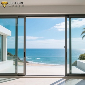 Porte <span class=keywords><strong>coulissante</strong></span> en aluminium certifiée NFRC résistante aux ouragans, <span class=keywords><strong>avec</strong></span> double vitrage de sécurité trempé pour projets de villas résidentielles - Product Image 2