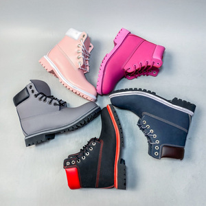 Bottes utilitaires unisexes haut de gamme en nubuck pour l'extérieur, avec soutien amorti, fermeture à lacets, style trail et urbain - Product Image 1