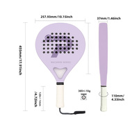Raquette de padel PATSSPORT OEM haute performance, série Macaroon T300, fibre de carbone texturée mate, noyau en mousse EVA, pour femme