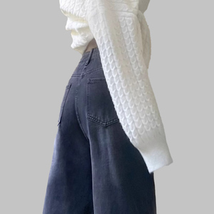 <span class=keywords><strong>Jeans</strong></span> mode d'été pour femmes <span class=keywords><strong>Jeans</strong></span> décontractés taille haute pour femmes <span class=keywords><strong>Jeans</strong></span> jambes larges jambes droites pour petites femmes - Product Image 5