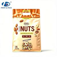 Sachet en plastique à fermeture éclair pour biscuits au chocolat avec logo personnalisé, emballage alimentaire de qualité supérieure, pochette à fond plat avec poignée