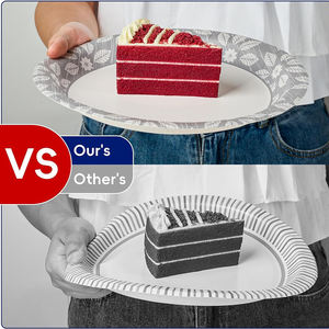 Pratos de papel descartáveis ecológicos para uso diário, novos designs, placas de papel para jantar, placas de papel para uso pesado - Product Image 2