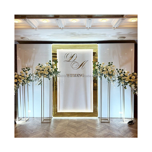 <span class=keywords><strong>Fabuloso</strong></span> espejo de boda Infinite Welcome Sign Backdrop Stand Arched Led Light Backdrop Stand Decoración - Product Image 4