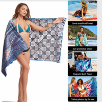 Factory Hot Sale Summer Best Selling Beach Towel Sand Free Customized Popular Pattern OEM Logo Printed Microfiber Beach Towel