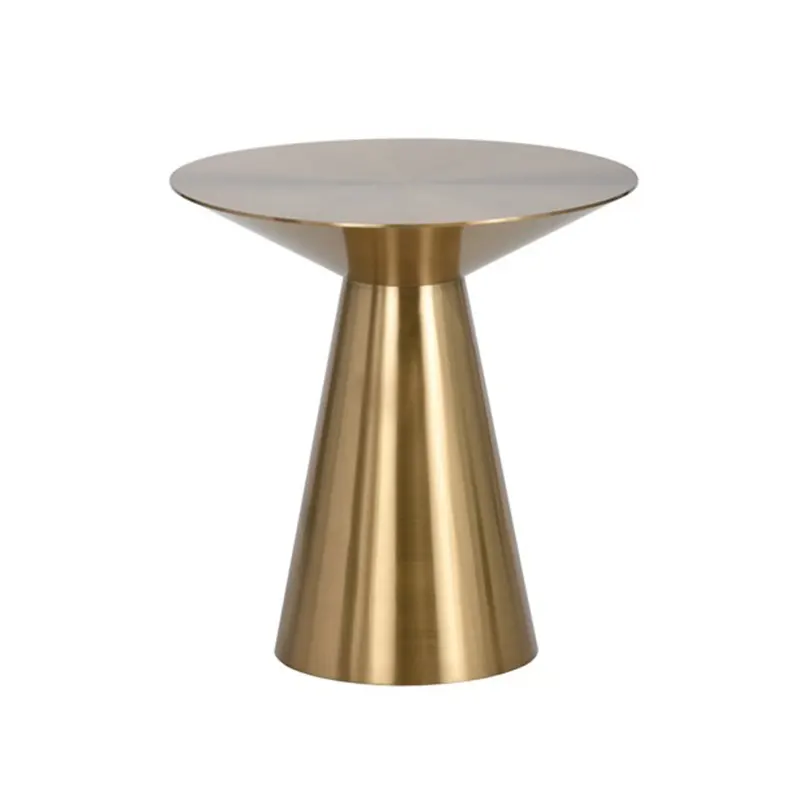 Piccola lampada da tavolo con la luce di lusso in metallo in acciaio inox spazzolato rame angoli arrotondati in salotto caffè in ottone tavolo