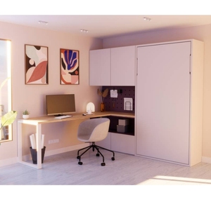 Ensemble de meubles de chambre à coucher moderne <span class=keywords><strong>avec</strong></span> <span class=keywords><strong>lit</strong></span> <span class=keywords><strong>mural</strong></span> <span class=keywords><strong>intégré</strong></span>, <span class=keywords><strong>lit</strong></span> Murphy <span class=keywords><strong>avec</strong></span> <span class=keywords><strong>bureau</strong></span> et étagère pour le <span class=keywords><strong>bureau</strong></span> - Product Image 2