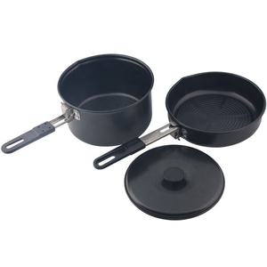 Ensemble de cuisine de camping 2 pièces avec poignée pliable, poêle à frire en aluminium antiadhésive - Product Image 1