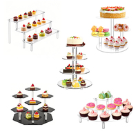 Présentoir rehausseur en acrylique moderne détachable personnalisé 3 étagères design suspendu montage facile support élégant pour cupcake dessert pour