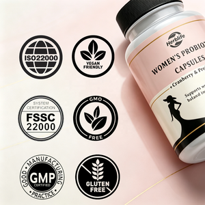 Capsules de Probiotiques pour Femmes Marque Blanche OEM - 10 Milliards d'UFC avec Canneberge et Prébiotiques pour la Santé de la Flore Urinaire et Intime - Product Image 5