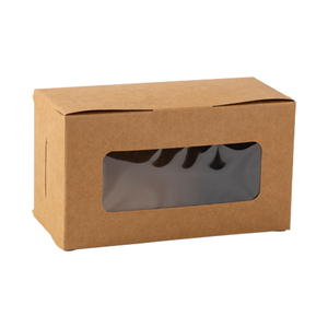 Confezionamento di carta Kraft pieghevole portatile di fascia alta personalizzata piccola scatola di sapone ondulata quadrata marrone fodera trasparente per finestre spugna - Product Image 6