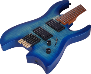 Nieuwe headless elektrische gitaar S-G62-OEM, fabrieksgemaakt, body van moerasas en mahonie, verstelbare stembrug, 3-weg schakelaar, 6 stalen snaren - Product Image 3