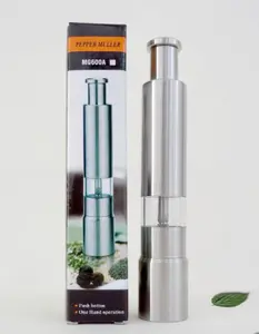 Wholesale Adjustable Stainless Steel Salt And Pepper Mill Eco-Friendly Metal Kitchen Essential For Hotels