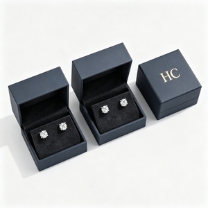 Premium Earring Stud Hinged Box with Velvet Insert Foil Stamping Logo Branded Jewelry Packaging <b>Case</b> Bulk Factory Direct Sale - Product Image 2