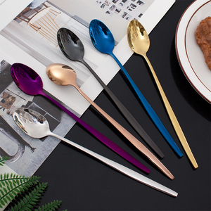 Màu Sắc Khác Nhau Gương Đánh Bóng Trộn Muỗng Thép Không Gỉ Dài Xử Lý Muỗng Vàng Muỗng Cho Khách Sạn Nhà Hàng Thanh - Product Image 2