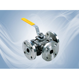 Válvula de bola manual tipo T de tres vías Q45F, con bridas, de acero al carbono, para agua a temperatura normal, uso general - Product Image 1
