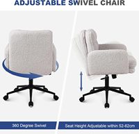 Chaise de bureau ergonomique à hauteur réglable, solide et à dossier moyen, table de toilette confortable en fausse fourrure, chaise pivotante de loisirs pour la maison