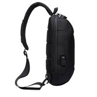 Sac de poitrine Oxford haute densité avec logo personnalisé, chargement USB, sac bandoulière avec verrou de sécurité, sac de poitrine tactique étanche