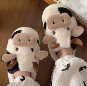 Simpatica pantofola di pelliccia animale per <span class=keywords><strong>donna</strong></span> uomo moda Kawaii soffice <span class=keywords><strong>pantofole</strong></span> invernali calde amanti dei cartoni animati orsacchiotto scarpe da casa - Product Image 3