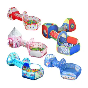 Maibeibi Hot Sale 3 in 1 Baby Tent Colorful Spot Large Teepee Ball Pits Playground House With Tunnel indoor