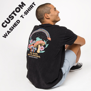 Summer Vintage Oversized All Print Men's T-Shirt High Quality Acid Washed 100% Cotton Custom Print - Product Image 3