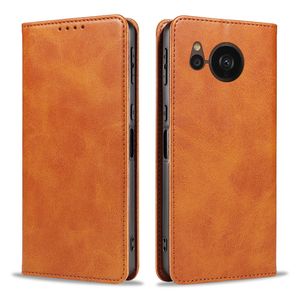 Funda Protectora para Teléfono Sharp Aquos Sense 9 R10 R9 Wish 6, Funda Tipo Cartera de Cuero PU con Diseño de Grano de Piel de Becerro y Múltiples Ranuras para Tarjetas - Product Image 1