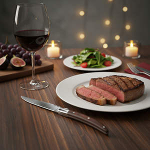 Couteaux à steak <span class=keywords><strong>Laguiole</strong></span> en acier inoxydable résistant à la rouille, design français, manche en <span class=keywords><strong>bois</strong></span> <span class=keywords><strong>de</strong></span> rose, 6 pièces - Product Image 3