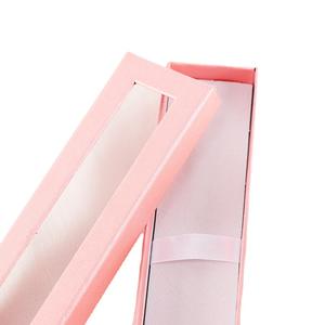 Scatola di penna di carta Kraft nera semplice con la finestra per i regali promozionali su misura - Product Image 5