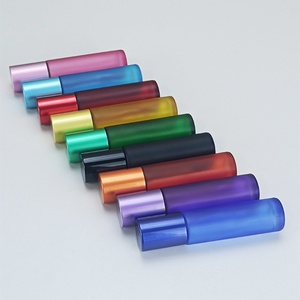 Perfume Roll on Bottle rainbow Colored Glass Empty 5ml 10ml Frosted Essential Oil Roller Bottle for Eye Serum - Product Image 2
