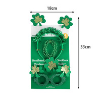 Ensemble de 3 pièces pour la fête de la Saint-Patrick, costume de cosplay pour adultes, collier, bandeau et lunettes vertes à motif trèfle, très vendu