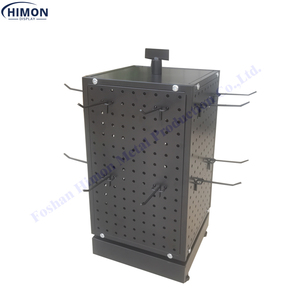 Retail <strong>Display</strong> Counter Small Metal 4 Sides Pegboard Table Top Spinner <strong>Hanging</strong> Products Keyring <strong>Display</strong> Rack Stand - Product Image 1