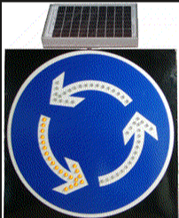 <span class=keywords><strong>Panneau</strong></span> de signalisation routière <span class=keywords><strong>rond</strong></span> à LED clignotant à énergie solaire, en aluminium réfléchissant, pour la sécurité routière - Product Image 3